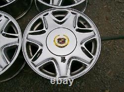 CADILLAC ELDORADO DEVILLE SEVILLE OEM 16 x 7 CHROME 7 SPOKE WHEELS RIMS SET