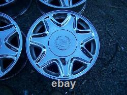 CADILLAC ELDORADO DEVILLE SEVILLE OEM 16 x 7 CHROME 7 SPOKE WHEELS RIMS SET