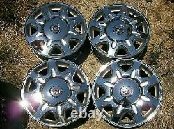 CADILLAC ELDORADO DEVILLE SEVILLE OEM 16 x 7 CHROME 8 SPOKE WHEELS RIMS SET