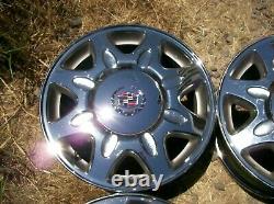 CADILLAC ELDORADO DEVILLE SEVILLE OEM 16 x 7 CHROME 8 SPOKE WHEELS RIMS SET