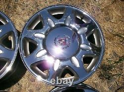 CADILLAC ELDORADO DEVILLE SEVILLE OEM 16 x 7 CHROME 8 SPOKE WHEELS RIMS SET