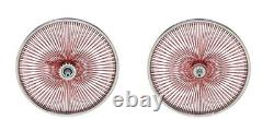 CHROME Bicycle 20 Wheelset 144 RED TWISTED SPOKES Lowrider Cruiser Bikes