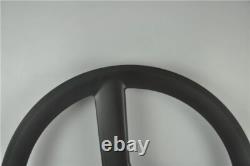 Carbon Fiber Bicycle Wheelset Tri Spoke Front Rear Road / Track Bike Wheels