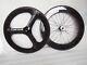 Carbon Tri Spoke Front Wheel 88mm Clincher Rear Wheel Road/track Bike Wheels