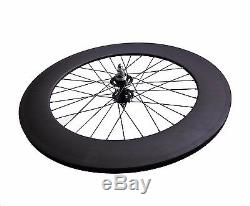 Carbon Tri Spoke Front Wheel 88mm clincher Rear wheel road/track bike Wheels