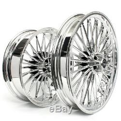 Chrom 21/18 Front Rear Cast Wheels Single Disc Fat Spokes Touring Electra Glide