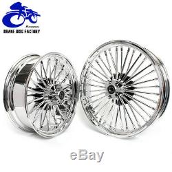 Chrome 21/18 Front Rear Fat Spokes Tubless Wheel Rim for Harley Dyna Sportster