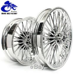 Chrome 21/18 Front Rear Fat Spokes Tubless Wheel Rim for Harley Dyna Sportster