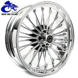 Chrome 21/18 Front Rear Fat Spokes Tubless Wheel Rim for Harley Dyna Sportster