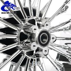 Chrome 21/18 Front Rear Fat Spokes Tubless Wheel Rim for Harley Dyna Sportster