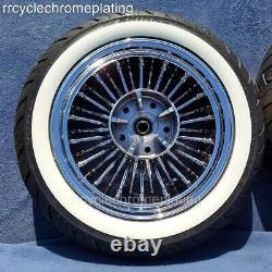 Chrome 36 Fat Spoke Wheels 21F 16R Rotor Tires Harley Touring 09-23 Street Glide