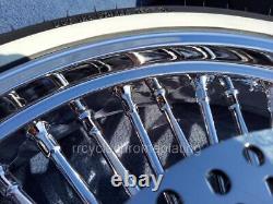 Chrome 36 Fat Spoke Wheels 21F 16R Rotor Tires Harley Touring 09-23 Street Glide