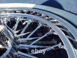 Chrome 36 Fat Spoke Wheels 21F 16 Rear Tire Harley Touring 09-21 Street Glide