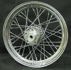 Chrome 40 Spoke Front Dual Disc or Rear 16x3.5 For Harley FL/FX & XL 1973-1983