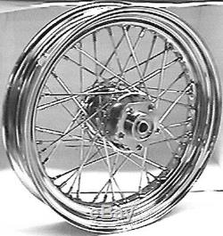 Chrome 40 Spoke Front Dual Disc or Rear 16x 3 For Harley FL/FX & XL 1973-1983
