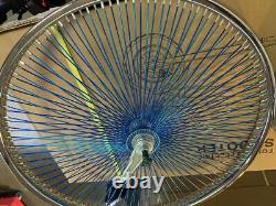 Chrome Bicycle 26 X 2.125 Steel Wheelset 140 Blue Spokes Lowrider Cruiser Bikes