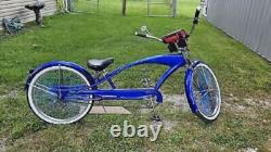 Chrome Bicycle 26 X 2.125 Steel Wheelset 140 Blue Spokes Lowrider Cruiser Bikes