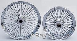 Chrome Fat Spoke 23 & 16 Front/rear Wheel Set Harley Electra Road King Street