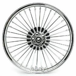 Chrome Fat Spoke Front Rear Wheel Rim Dyna Softail Touring 21 x 2.15 &18 x 3.5