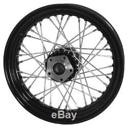 Complete Black 16x3.00 Front/rear 40 Spoke Wheel For Harley Big Twin 1973/1984