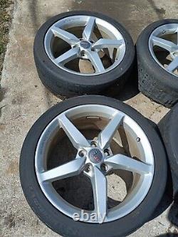 Corvette C7 Wheels rims 18 19 Staggered 5 spoke star silver Front rear set OEM