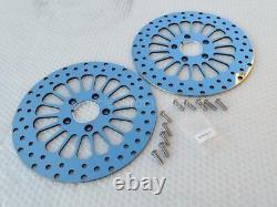 DNA 11.5 Super Spoke Front Rear Brake Rotors, Harley Softail Dyna, with Chr Bolts