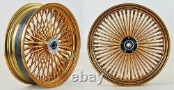 DNA ALL GOLD MAMMOTH 52 FAT SPOKE 16x3.5 FRONT & REAR WHEEL SET SOFTAIL