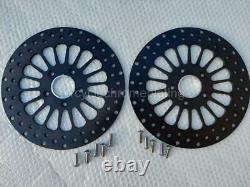 DNA Black 11.5 Super Spoke Front Rear Rotors, 84-14 Harley Softail Heritage Bolt