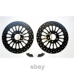 DNA Black Super Spoke Single Front & Rear 11.5 Disc Rotor Harley Big Twin 84-07