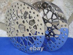 DNA MESH 60 80 SPOKE FRONT & REAR BRAKE ROTOR PAIR WithFREE BOLTS 2000 UP DYNA XL