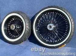 DNA Mammoth 52 Black Spoke Front Rear Wheels Tire Harley Touring 9-22 Road Glide