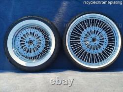 DNA Mammoth 52 Spoke Chrome Wheels 2 Rotors Pulley Tires Harley 08-21 Heritage