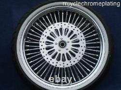 DNA Mammoth 52 Spoke Chrome Wheels 2 Rotors Tires 00-07 Harley Heritage Deluxe