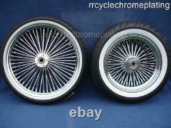 DNA Mammoth 52 Spoke Chrome Wheels Rotors Tire Harley Touring 09-21 Street Glide