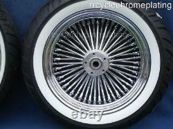 DNA Mammoth 52 Spoke Chrome Wheels Rotors Tires Harley Touring 09-21 Road Glide