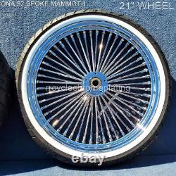 DNA Mammoth 52 Spoke Chrome Wheels Tires 2 Rotors Harley Softail Heritage 08-23