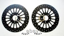 Dna Black 11.8 Front/11.5 Rear Super Spoke Disc Rotor Harley Stainless Steel