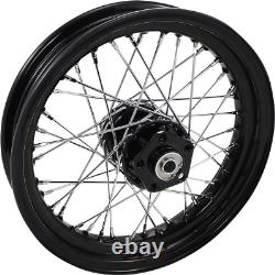 Drag Specialties 19076AB Wheel Laced 40 Spoke Front/Rear Black 16x