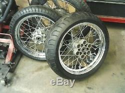 Ducati GT 1000 front and rear wheels spoked rim with tires