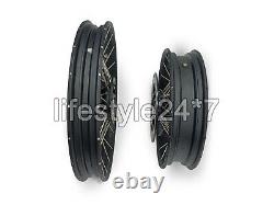 FRONT & REAR BLACK TUBELESS SPOKED WHEELS Genuine Royal Enfield Himalayan 450