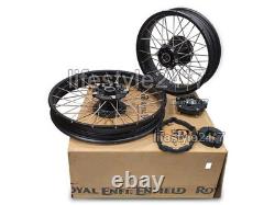 FRONT & REAR BLACK TUBELESS SPOKED WHEEL RIM Genuine Royal Enfield Himalayan 450