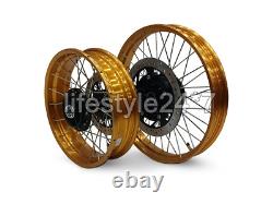 FRONT & REAR GOLDEN TUBELESS SPOKED WHEELS Genuine Royal Enfield Himalayan 450