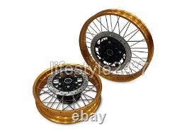 FRONT & REAR GOLDEN TUBELESS SPOKED WHEEL RIM Royal Enfield Himalayan 450