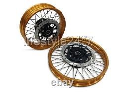 FRONT & REAR GOLDEN TUBELESS SPOKED WHEEL RIM Royal Enfield Himalayan 450