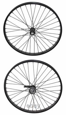 F&r 26 X 2.125 Heavy-duty Beach Cruiser 12g Front Or Coaster Black Rim 36 Spoke