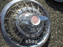 Factory 1964 1965 Pontiac 15 inch wire spoke spinner hubcaps wheel covers