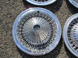 Factory 1975 to 1979 Chrysler Cordoba 15 inch wire spoke hubcaps wheel covers