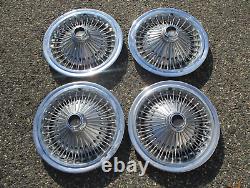 Factory 1975 to 1979 Chrysler Cordoba 15 inch wire spoke hubcaps wheel covers