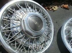 Factory 1980 to 1990 Lincoln Town Car 15 inch wire spoke hubcaps wheel covers