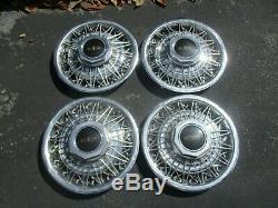 Factory 1980 to 1990 Lincoln Town Car 15 inch wire spoke hubcaps wheel covers